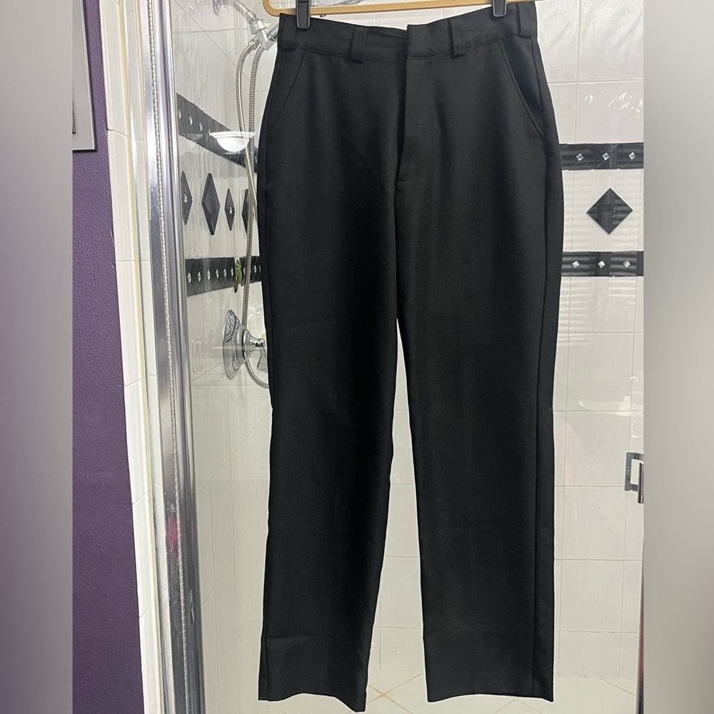 Law Pro George Men’s black khakis dockers dress casual dress pants flat front